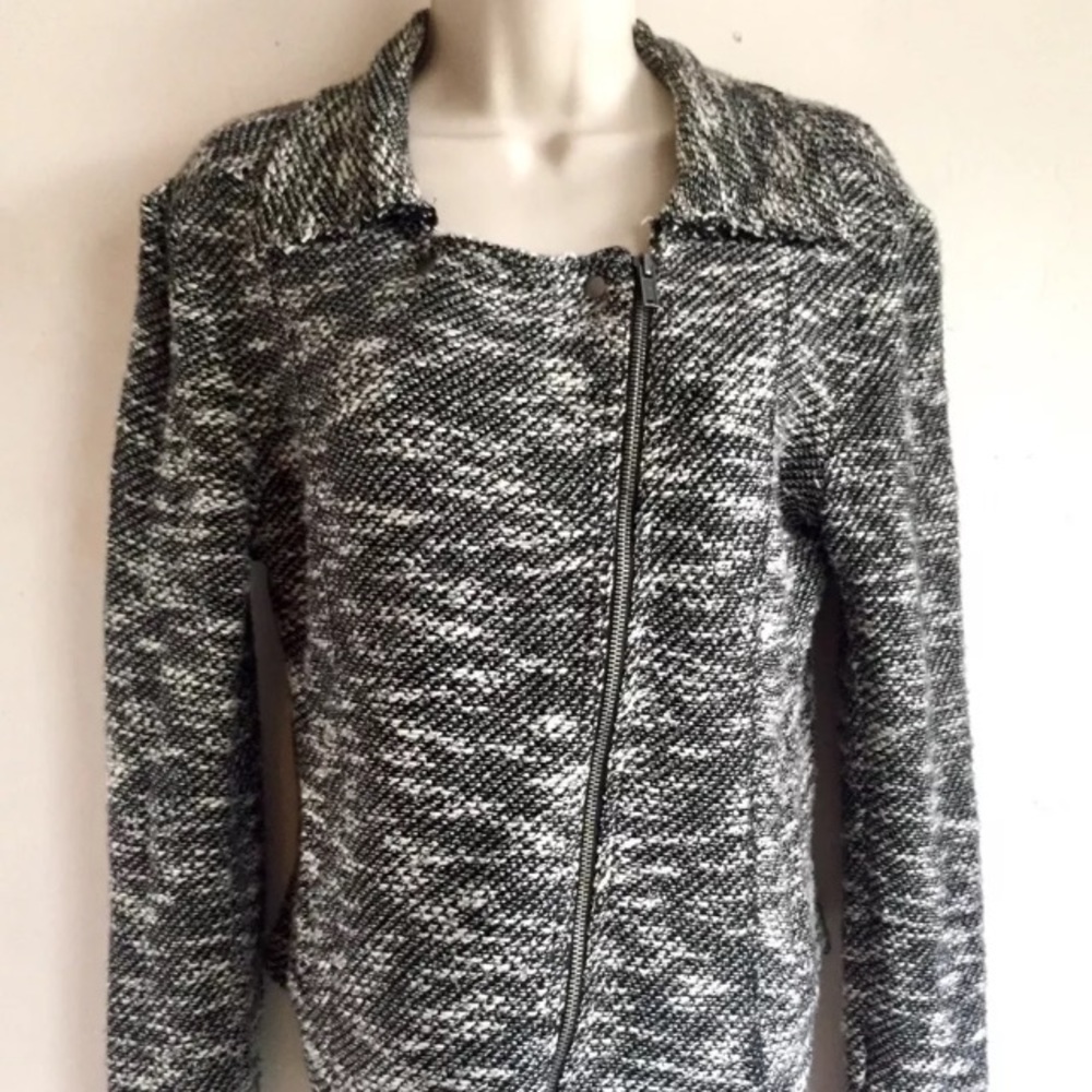 SATURDAY SUNDAY (Small) Marled Knit Moto Blazer
